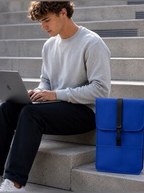 Rains Blue Waterproof Laptop Backpack 15” New With Tags